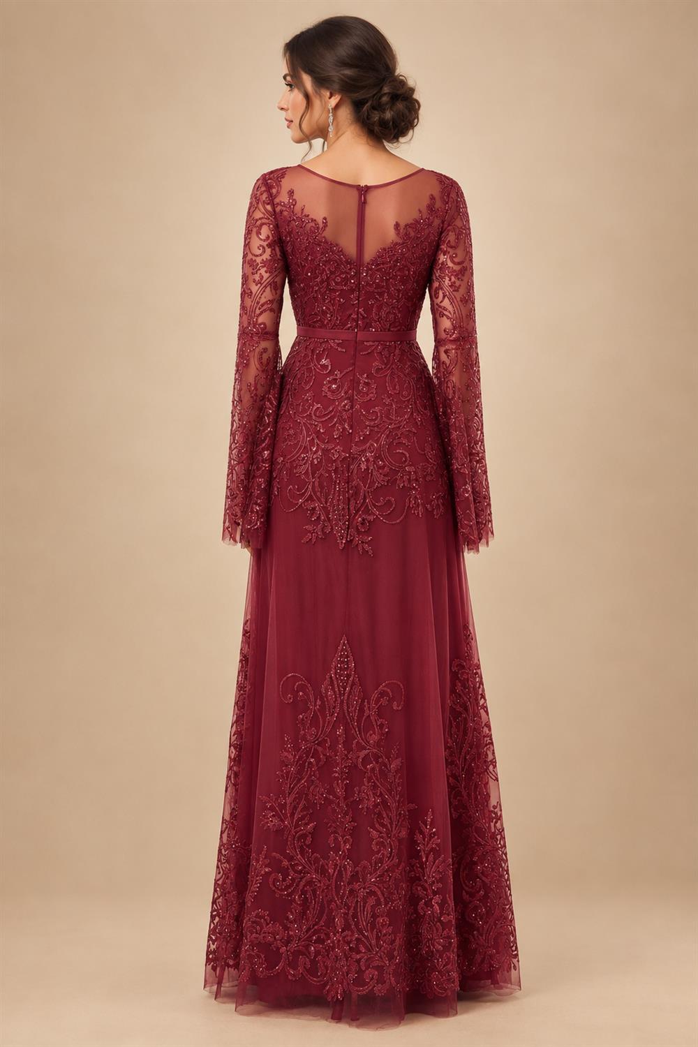 A-Line Chiffon Floral Print 3/4 Cape Sleeves Tiered Mother of the Bride & Groom Dresses with Beaded Waist Embellishment (SHI22500669)