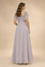 3/4 Sleeve Round Neck A-Line Midi Chiffon Mother of the Bride Dresses with Jacket (SHI22500386)