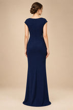 A-Line Chiffon Cape Sleeves Floor-Length Mother of the Bride & Groom Dresses with Floral Sequin Bodice (SHI22500691)