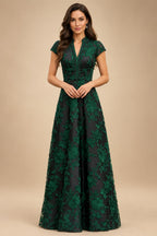 Sequin Floral Sheath/Column V-Neck Floor-Length Mother of the Bride & Groom Dresses with Ruched Waist (SHI22501219)