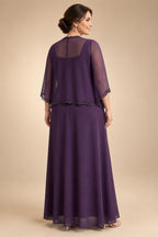 A-Line Floral Sequin Lace Floor-Length Mother of the Bride & Groom Dresses with Ruched Satin Bodice (SHI22500639)