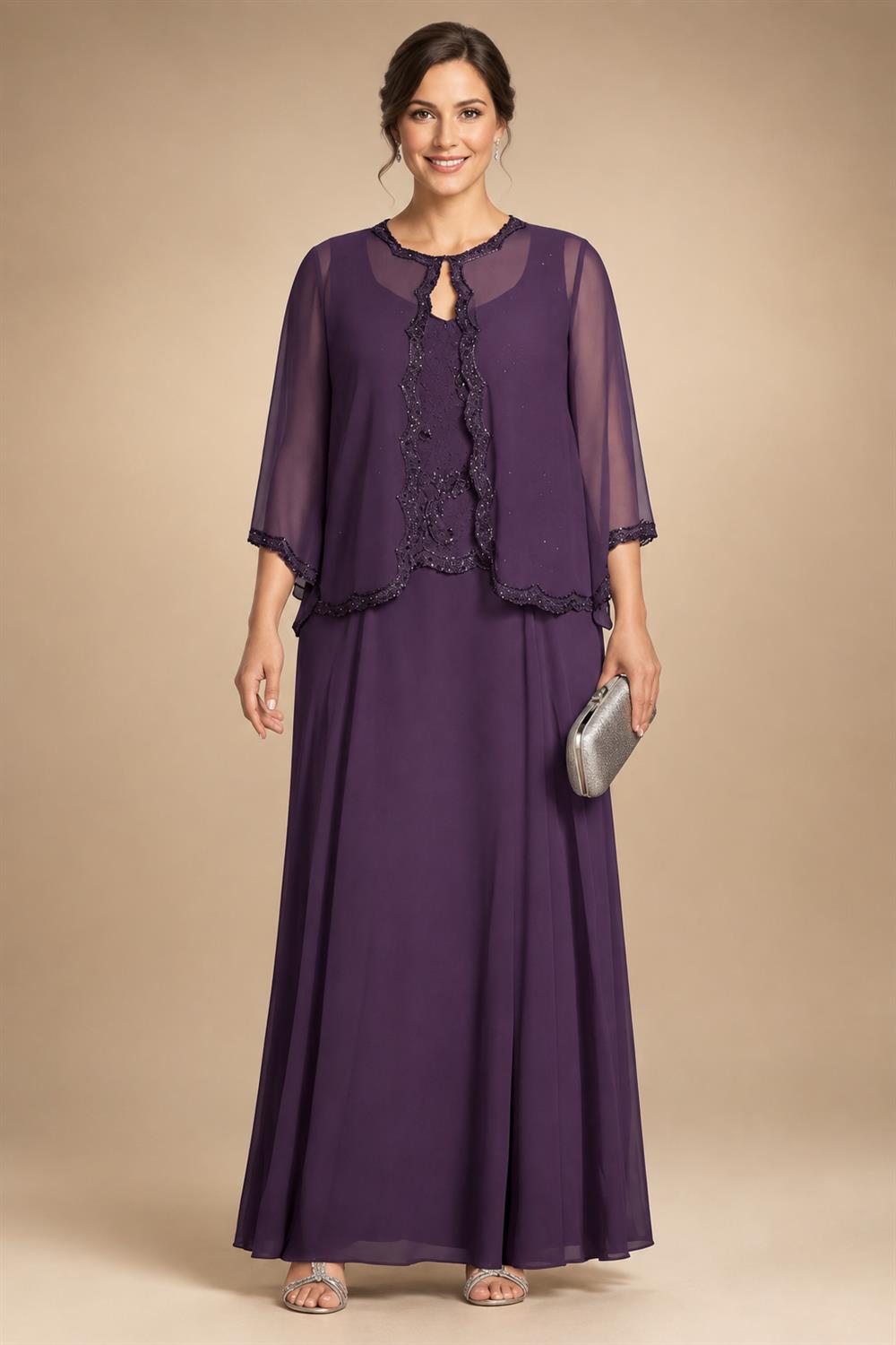 A-Line Floral Sequin Lace Floor-Length Mother of the Bride & Groom Dresses with Ruched Satin Bodice (SHI22500639)