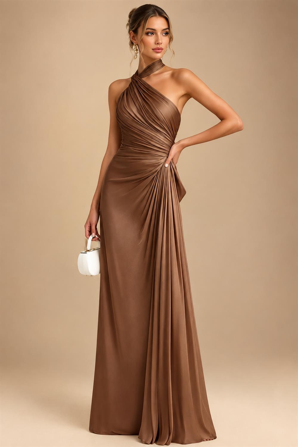 Jumpsuit Scoop Neck Chiffon Maxi Mother of the Bride Pantsuits with 3D Flowers & Bow (SHI22501634)