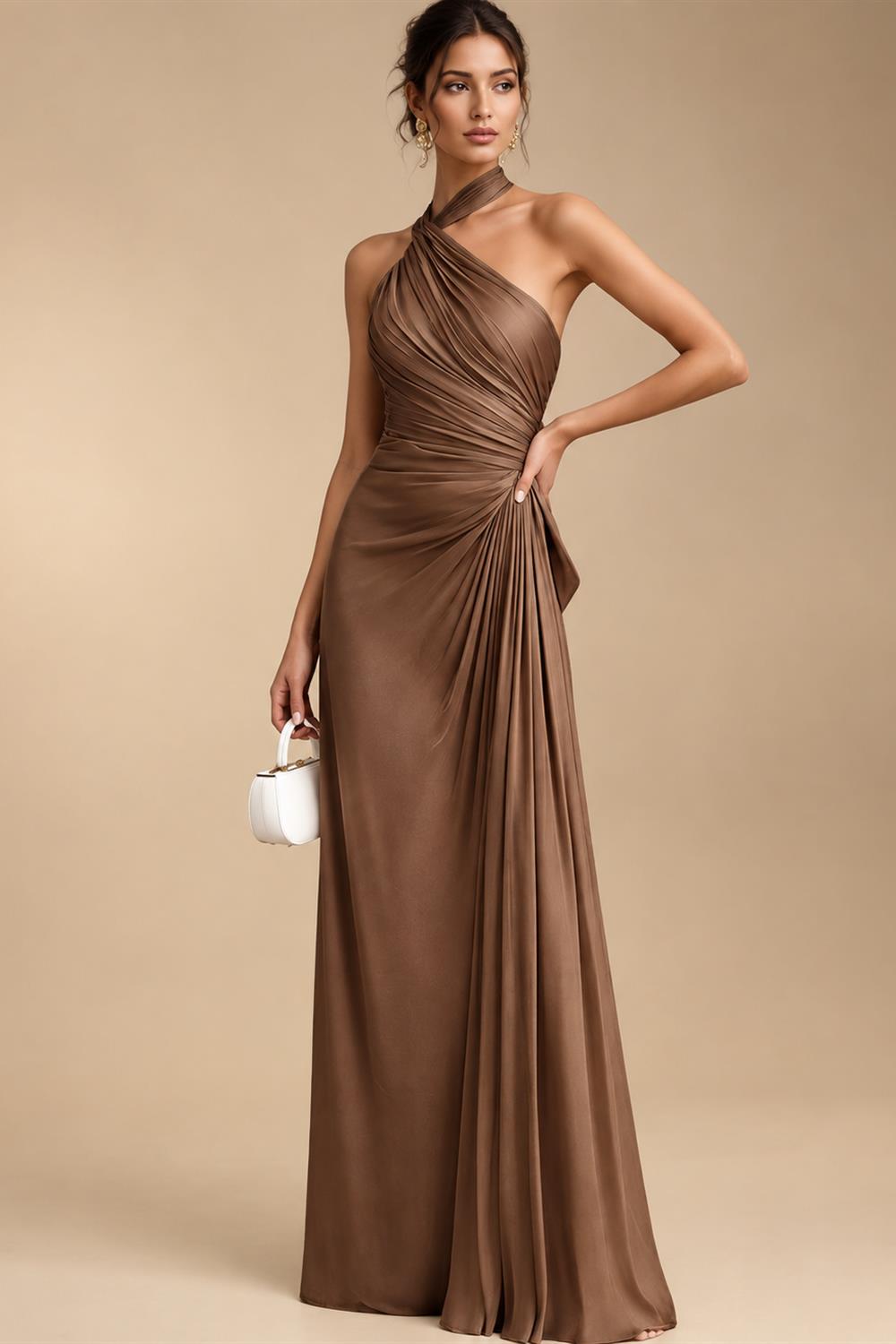 Sheath/Column Scoop Neck Velvet Maxi Mother of the Bride & Groom Dresses with Ruched Waist (SHI22501595)