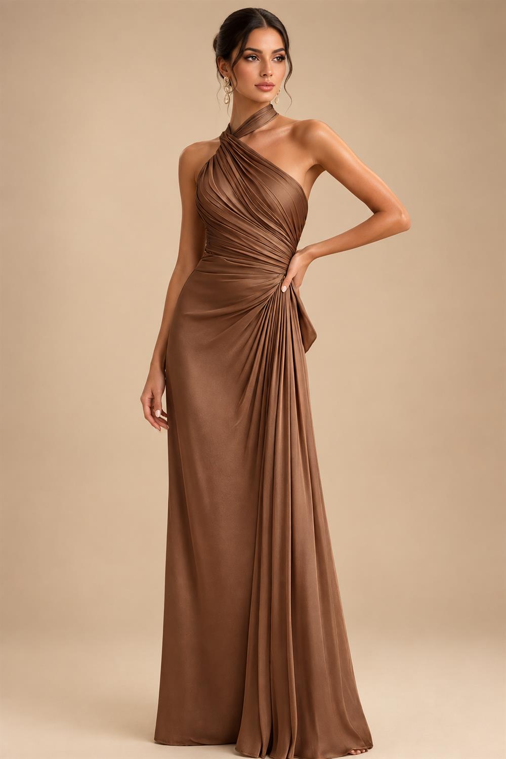 Sheath/Column V-Neck Jacquard Maxi Mother of the Bride & Groom Dresses with Ruffles & Slit (SHI25001047)