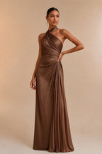 Cape Sleeve Jacquard Satin Ruched Mother of the Bride Dresses 2 Piece (SHI22500528)