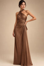 A-Line/Princess V-Neck Chiffon Floor-Length Mother of the Bride & Groom Dresses with Lace Appliques & Ruched Waist (SHI22501678)