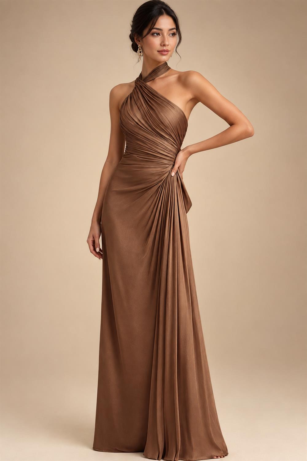 A-Line/Princess V-Neck Chiffon Floor-Length Mother of the Bride & Groom Dresses with Lace Appliques & Ruched Waist (SHI22501678)