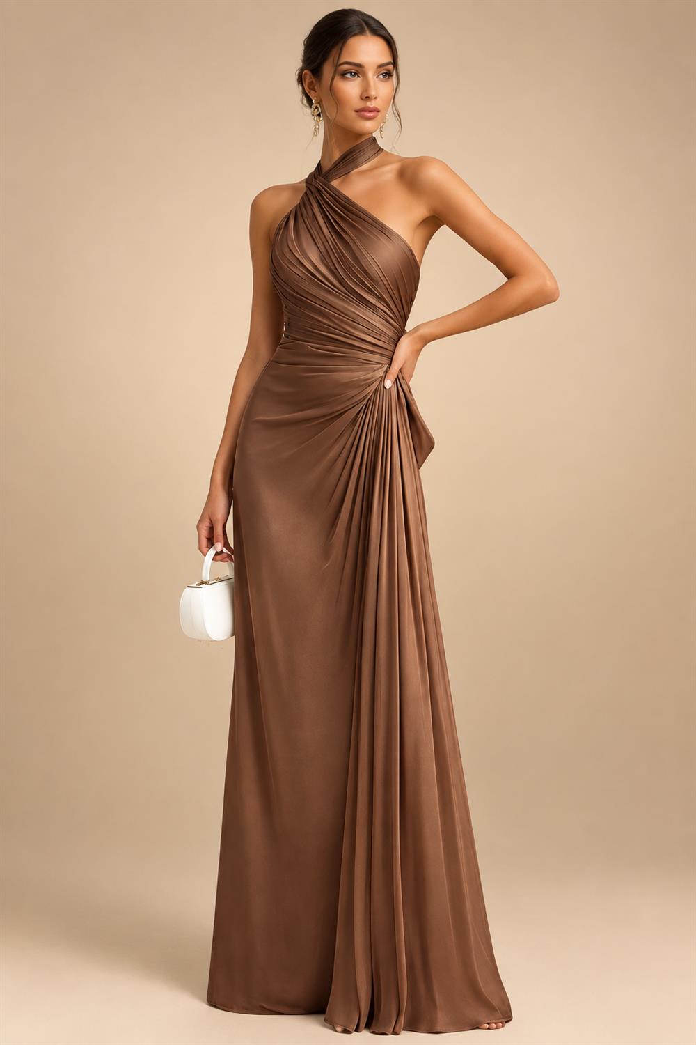 A-Line/Princess V-Neck Chiffon Maxi Mother of the Bride & Groom Dresses with Lace Appliques, Sweep Train, Ruffles, 3D Flowers & Ruched Waist (SHI22501653)