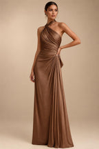 Lightweight Sheath Tea-Length Chiffon Mother of the Bride & Groom Dresses with Cowl Neck & Ruched Waist (SHI22500689)