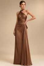 Cape Sleeve Floral Jacquard Satin Tea-Length Ruched Mother of the Bride Dresses 2 Piece (SHIA22500528)