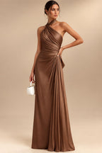 Jacquard Sheath/Column V-Neck Floor-Length Mother of the Bride & Groom Dresses with Ruffles & Ruched Waist (SHI22501058)