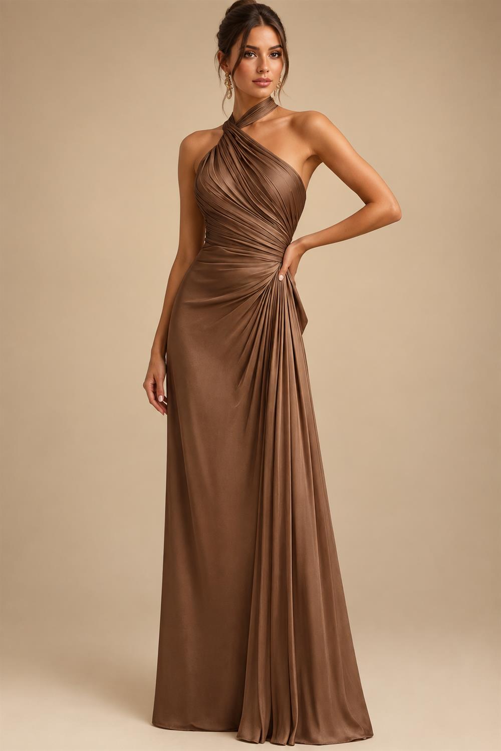 Sequin Floral A-Line/Princess V-Neck Floor-Length Mother of the Bride & Groom Dresses with 3D Flowers & Pleats (SHI22501348)
