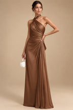 A-Line/Princess Scoop Neck Chiffon Maxi Mother of the Bride & Groom Dresses with Lace Appliques & Pleats (SHI22501638)