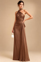Jacquard Sheath/Column V-Neck Floor-Length Mother of the Bride & Groom Dresses with Ruffles & Ruched Waist (SHI22501060)