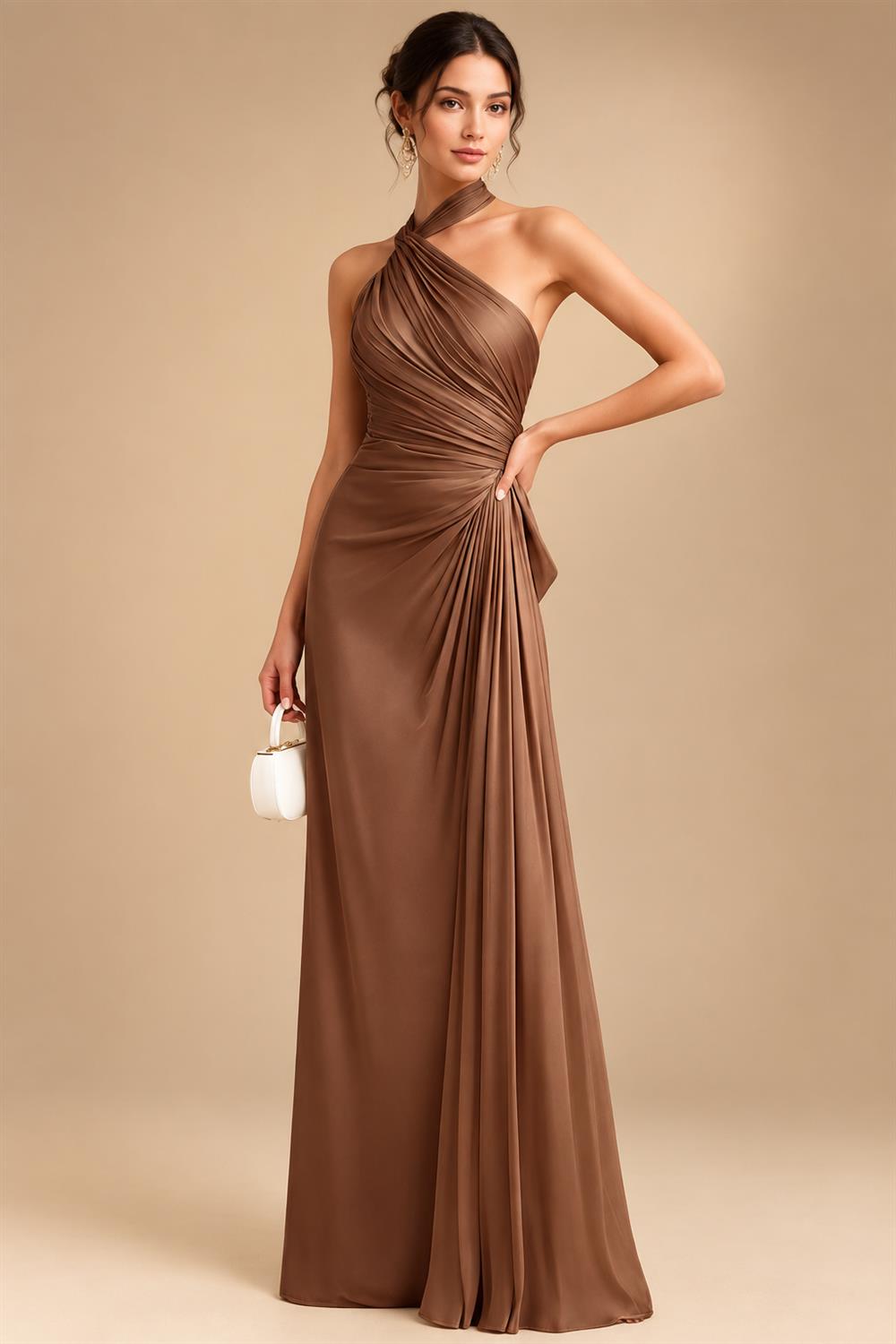 Jacquard Sheath/Column V-Neck Floor-Length Mother of the Bride & Groom Dresses with Ruffles & Ruched Waist (SHI22501060)