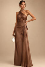 Sheath Chiffon Cape Sleeves Maxi Mother of the Bride & Groom Dresses with Ruched Waist (SHI22500727)