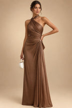 A-Line Chiffon Cape Sleeves Floor-Length Mother of the Bride & Groom Dresses with Ruched Waist (SHI22500705)