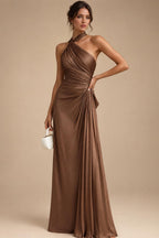 Sheath/Column Scoop Neck Satin Tea-Length Mother of the Bride & Groom Dresses with Ruched Waist & Rhinestones (SHI22501657)