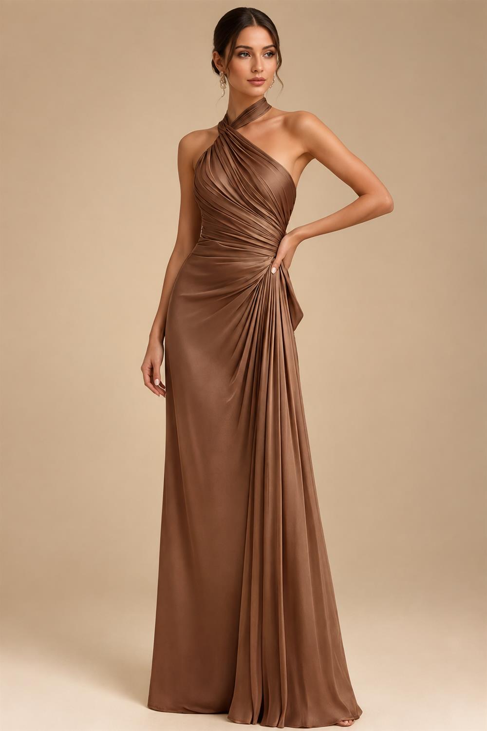 A-Line/Princess Scoop Neck Jacquard Floor-Length Mother of the Bride & Groom Dresses with Ruched Waist (SHI22501615)