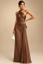 A-Line/Princess Off Shoulder Chiffon Floor-Length Mother of the Bride & Groom Dresses with Ruched Waist & Slit (SHI22501619)