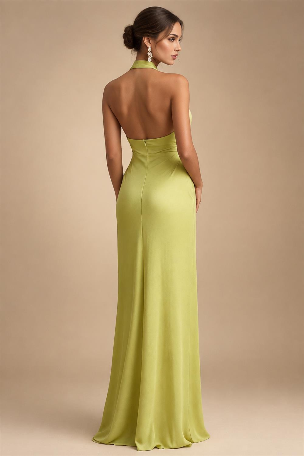 A Line/Princess Stand Collar Short Sleeve Long Elegant Mother of the Bride Dresses (SHI22500207)