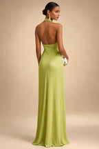A-Line/Princess Scoop Neck Chiffon Maxi Mother of the Bride & Groom Dresses with Lace Appliques, Sweep Train & Pleats (SHI22501636)