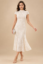 A-Line/Princess Scoop Neck Cap Sleeve Floor-Length Mother of the Bride Dresses with Lace Applique (SHI22500008)