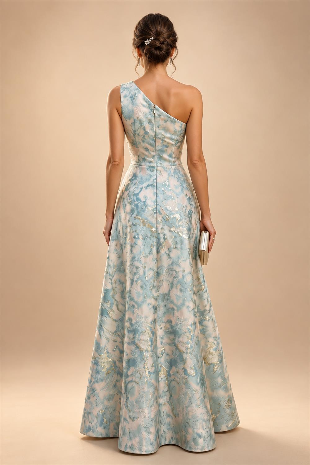 Chiffon A-Line/Princess Scoop Neck Floor-Length Mother of the Bride & Groom Dresses with Tiered Layers (SHI22501536)