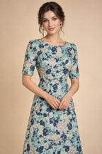 Jacquard A-Line/Princess Strapless Mini Homecoming Dresses with Bow & Pearls (SHI22370329)
