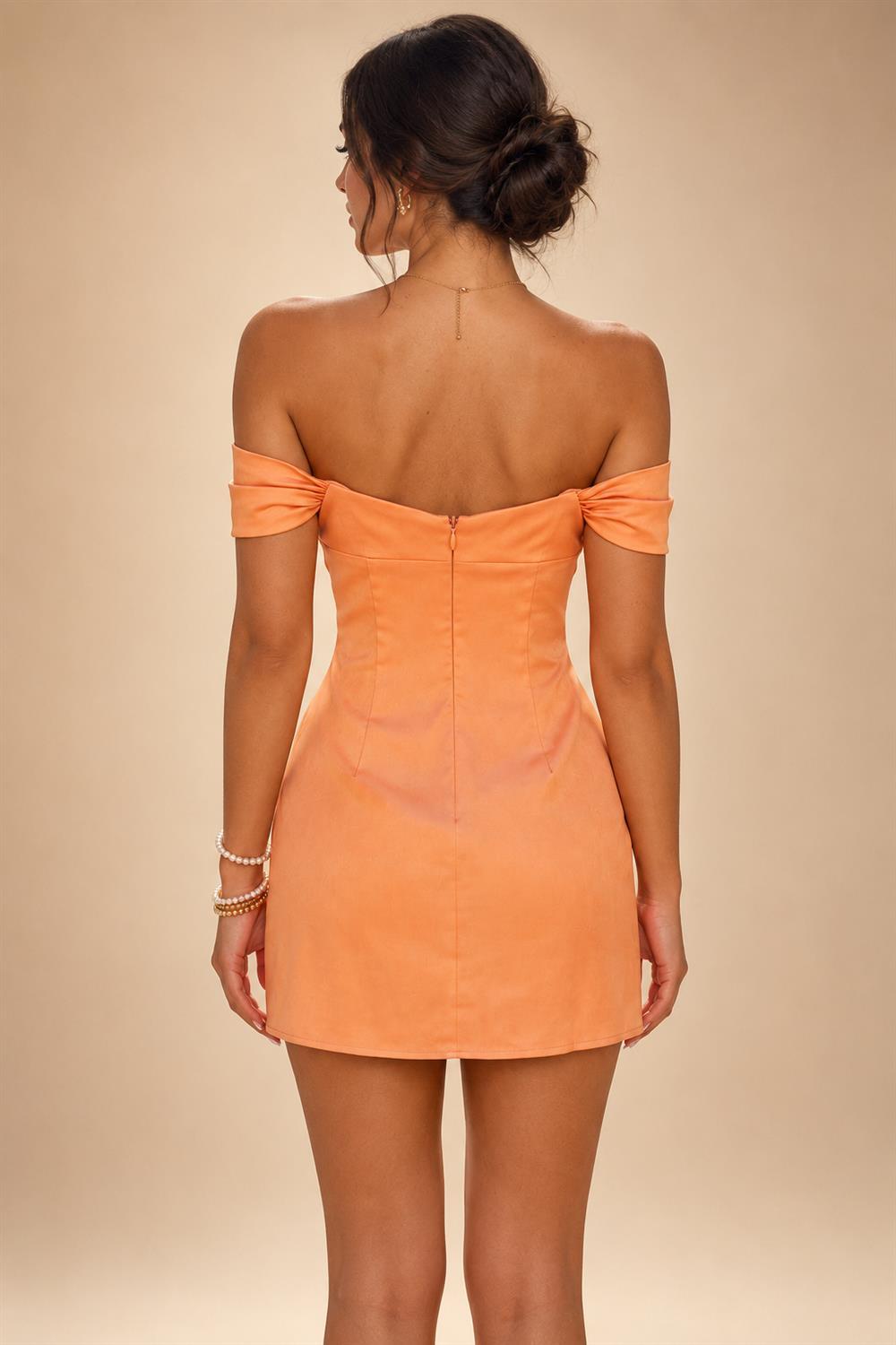 Satin Bodycon Off Shoulder Short Homecoming Dresses for Teens (SHI22370262)