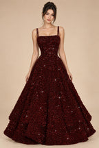 A-Line/Princess Mini Sparkly Sequin Tiered Homecoming Dresses with Spaghetti Straps (SHI22370561)