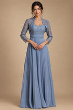 Satin Scoop Neck Mother of the Bride & Groom Dresses with 3D Flower (SHI22500338)