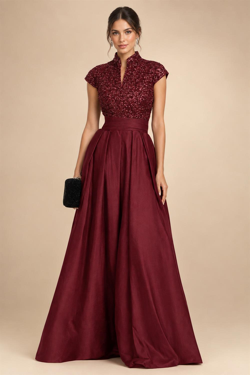 A-Line/Princess Strapless Lace Appliques Floor-Length Mother of the Bride & Groom Dresses with Pleats, Ruched Waist & Sweep Train (SHI22501664)
