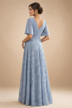 A-Line/Princess Sweetheart Chiffon Maxi Mother of the Bride & Groom Dresses with Lace Appliques & Ruched Bodice (SHI22501637)