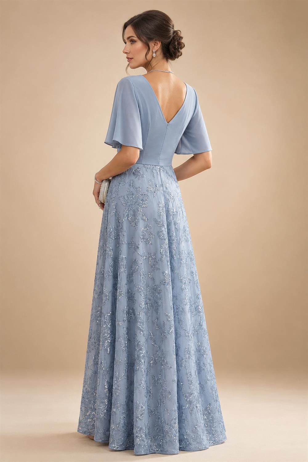 A-Line/Princess Sweetheart Chiffon Maxi Mother of the Bride & Groom Dresses with Lace Appliques & Ruched Bodice (SHI22501637)