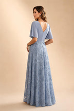 A-Line/Princess Off Shoulder Chiffon Floor-Length Mother of the Bride & Groom Dresses with Sequin, Lace Appliques & Pleats (SHI22501662)