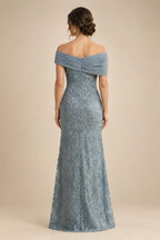 Sheath Satin Tea-Length Mother of the Bride & Groom Dresses with 3/4 Bell Sleeves & Crystal Embellished Belt (SHI22500471)