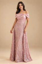 Pantsuit Scoop Neck Satin Maxi Mother of the Bride Pantsuits with Fluffy Feather Trim Cuffs (SHI22501692)