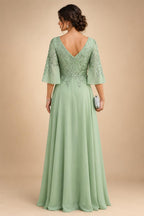 A-Line/Princess Strapless Lace Appliques Floor-Length Mother of the Bride & Groom Dresses with Pleats, Ruched Waist & Sweep Train (SHI22501664)