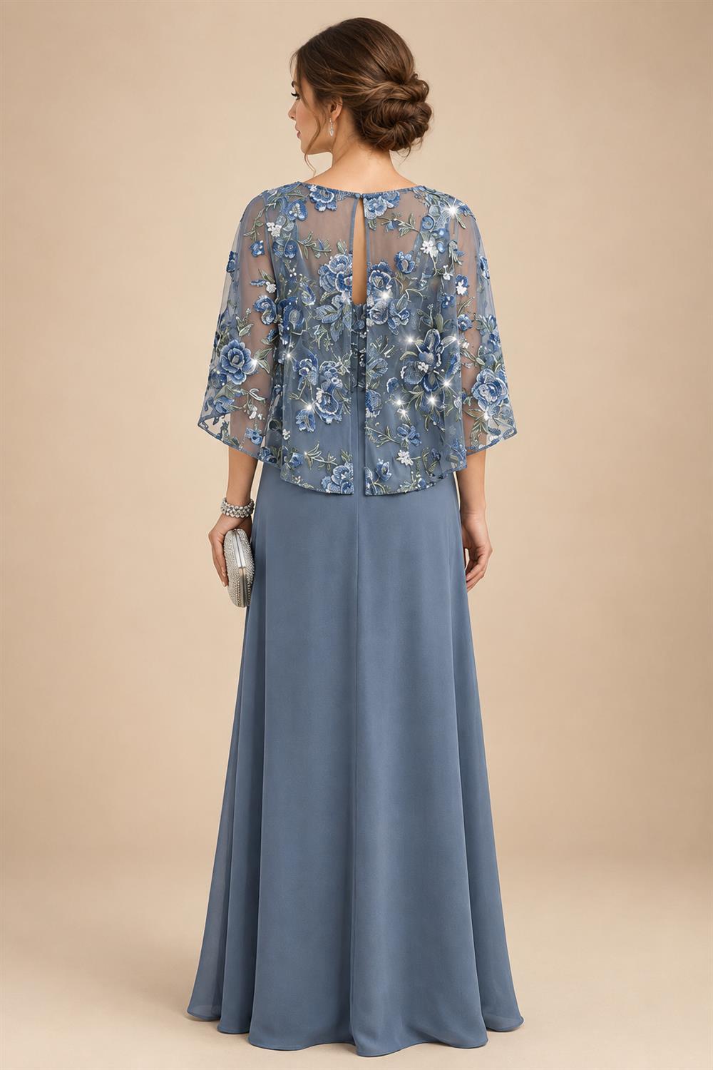 A-Line Chiffon Tiered Ruffles Mother of the Bride & Groom Dresses with Ruched Waist (SHI22500724)