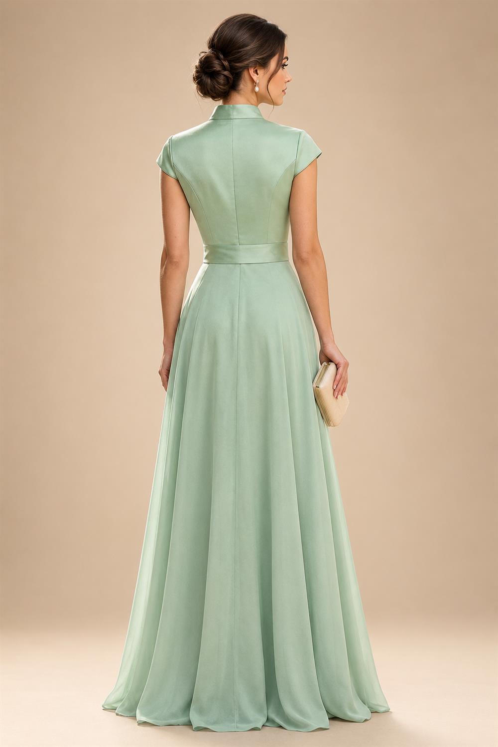 A-Line/Princess V-Neck Velvet Floor-Length Mother of the Bride & Groom Dresses with Ruched Waist (SHI22501614)