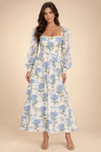 Sheath Chiffon Floral Print Cape Sleeves Mother of the Bride & Groom Dresses for Formal Wedding (SHI22500682)