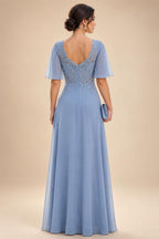 Lightweight Sheath Tea-Length Chiffon Mother of the Bride & Groom Dresses with Cowl Neck & Ruched Waist (SHI22500689)