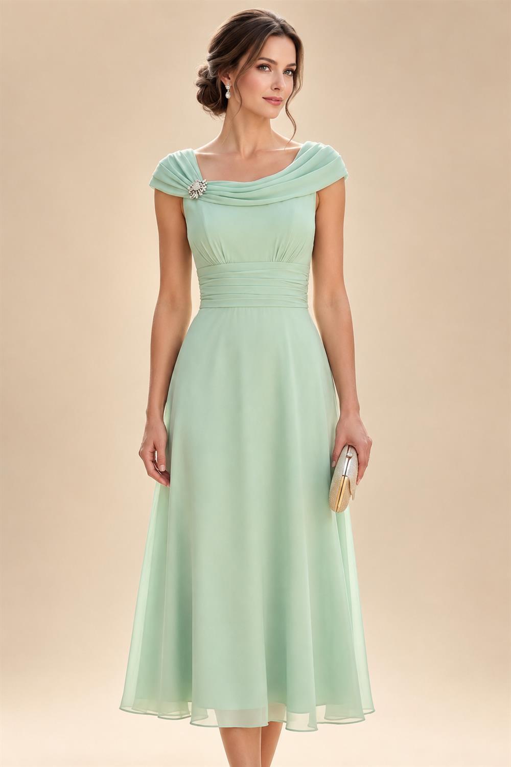 A-Line/Princess V-Neck Floral Embroidery Maxi Mother of the Bride & Groom Dresses with Ruched Waist (SHI22501624)