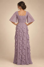 A-Line/Princess V-Neck Floral Embroidery Maxi Mother of the Bride & Groom Dresses with Ruched Waist (SHI22501624)