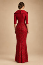 Sequin Floral Sheath Floor-Length Mother of the Bride & Groom Dresses with Satin Bodice (SHI22500925)
