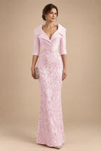 Sequin Floral Sheath Floor-Length Mother of the Bride & Groom Dresses with Satin Bodice (SHI22500925)