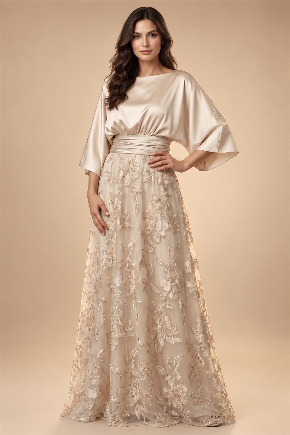 A-Line/Princess V-Neck Velvet Floor-Length Mother of the Bride & Groom Dresses with Ruched Waist (SHI22501614)