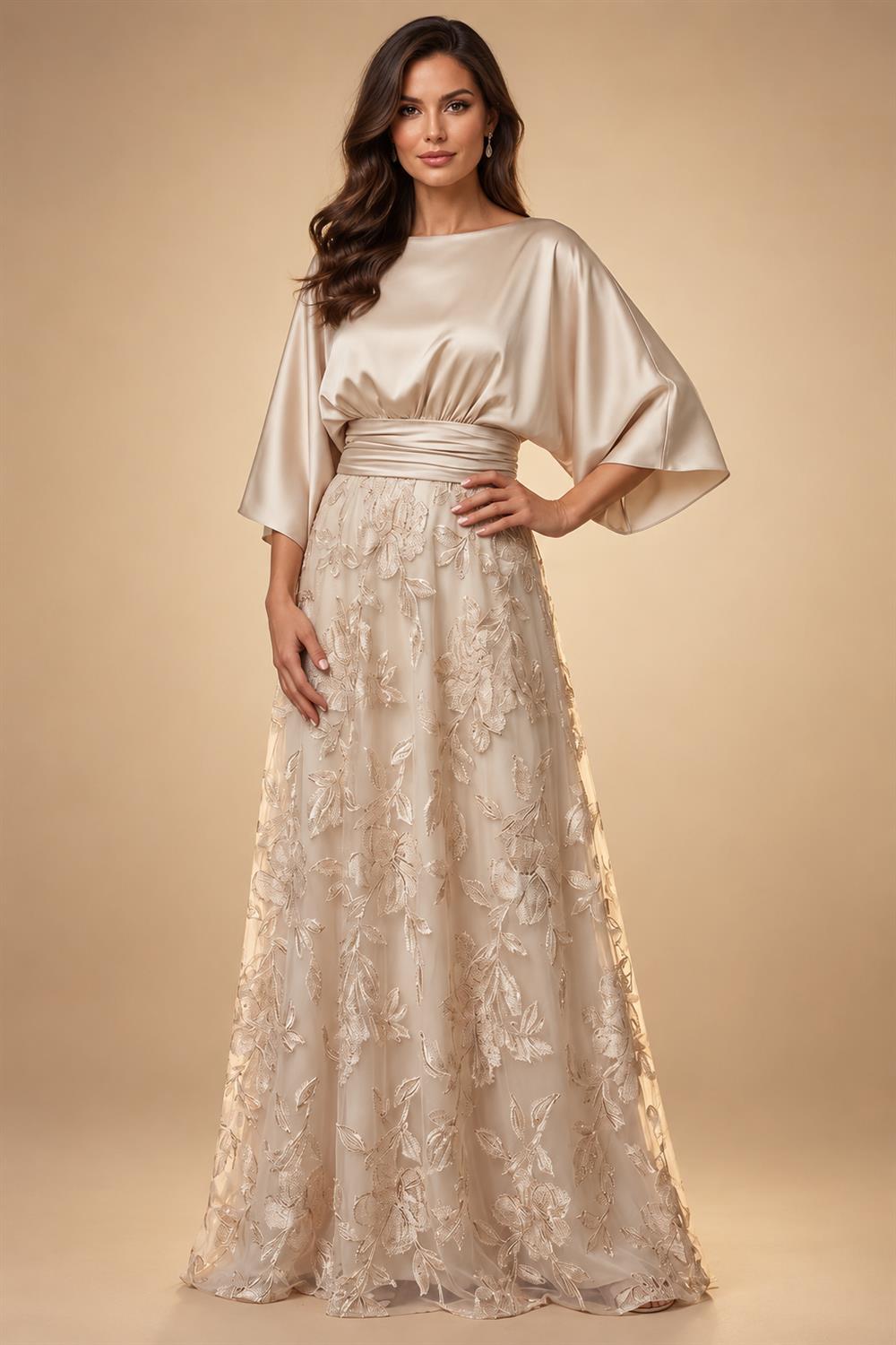 A-Line/Princess Scoop Neck Chiffon Maxi Mother of the Bride & Groom Dresses with Ruffles (SHI22501599)